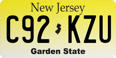 NJ license plate C92KZU