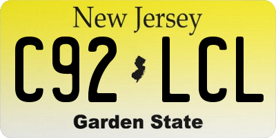 NJ license plate C92LCL