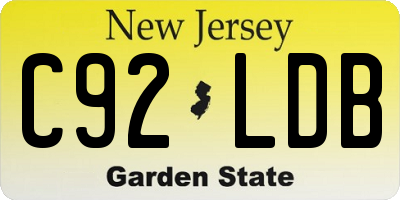 NJ license plate C92LDB