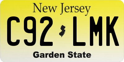 NJ license plate C92LMK