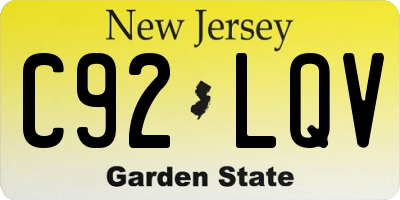 NJ license plate C92LQV