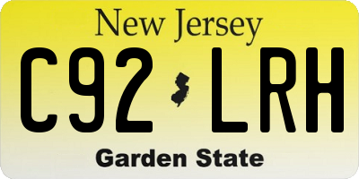 NJ license plate C92LRH