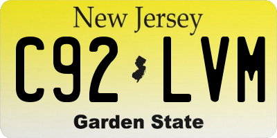 NJ license plate C92LVM