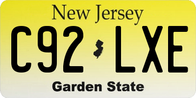 NJ license plate C92LXE