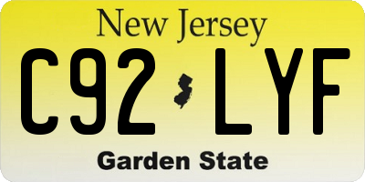 NJ license plate C92LYF