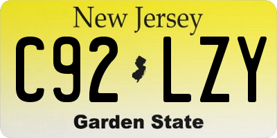 NJ license plate C92LZY