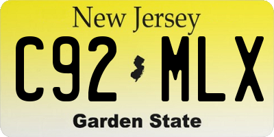 NJ license plate C92MLX