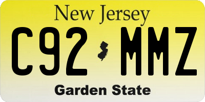 NJ license plate C92MMZ
