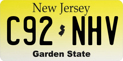 NJ license plate C92NHV