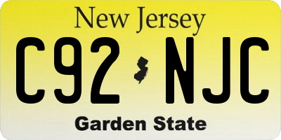 NJ license plate C92NJC