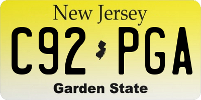 NJ license plate C92PGA
