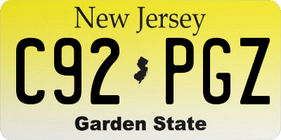 NJ license plate C92PGZ