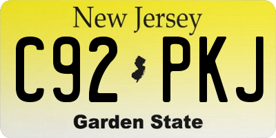 NJ license plate C92PKJ