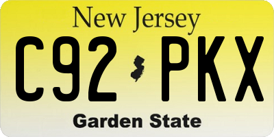 NJ license plate C92PKX