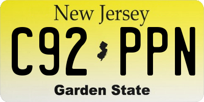 NJ license plate C92PPN