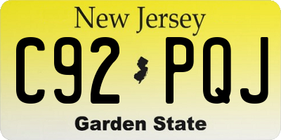 NJ license plate C92PQJ