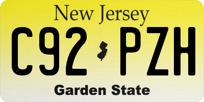NJ license plate C92PZH
