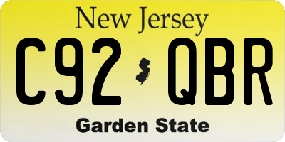 NJ license plate C92QBR