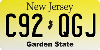 NJ license plate C92QGJ