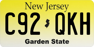 NJ license plate C92QKH