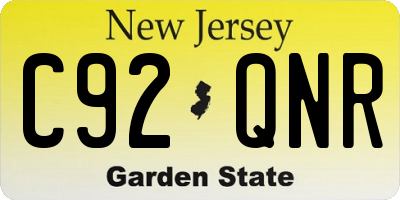 NJ license plate C92QNR