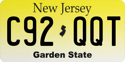 NJ license plate C92QQT