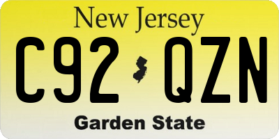 NJ license plate C92QZN