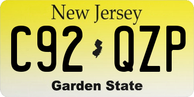 NJ license plate C92QZP