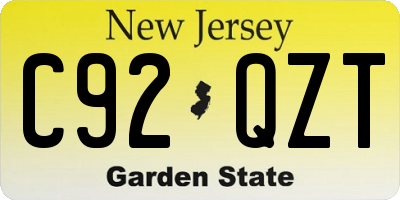 NJ license plate C92QZT