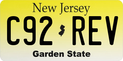 NJ license plate C92REV