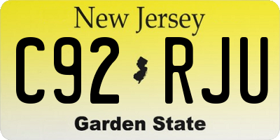 NJ license plate C92RJU
