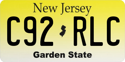 NJ license plate C92RLC