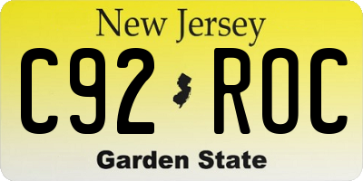 NJ license plate C92ROC