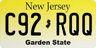 NJ license plate C92RQQ