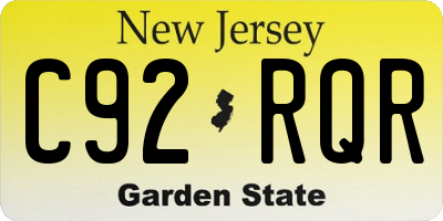 NJ license plate C92RQR