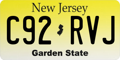 NJ license plate C92RVJ