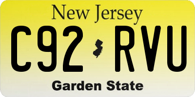 NJ license plate C92RVU
