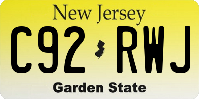 NJ license plate C92RWJ
