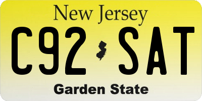 NJ license plate C92SAT