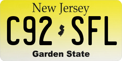 NJ license plate C92SFL