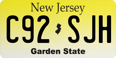 NJ license plate C92SJH
