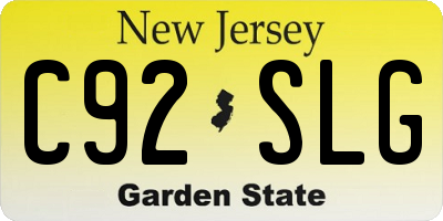 NJ license plate C92SLG