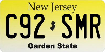 NJ license plate C92SMR