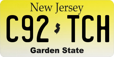 NJ license plate C92TCH