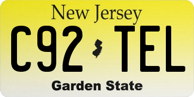 NJ license plate C92TEL