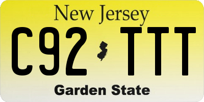 NJ license plate C92TTT