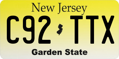 NJ license plate C92TTX