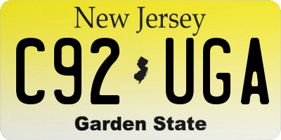 NJ license plate C92UGA