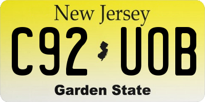 NJ license plate C92UOB