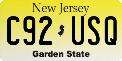 NJ license plate C92USQ